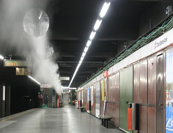 Климатизация в метростанции, тунели, подземни канали с водна мъгла