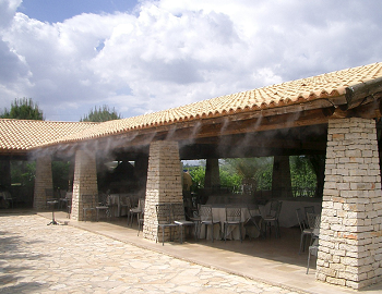 Водна мъгла за охлаждане на ресторанти на открито